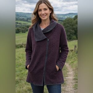 Chiaramente Made In Italy Women’s Wool Blend Asymmetrical Zip Cardigan M